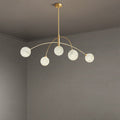 Nordic Postmodern Alabaster Arc Chandelier chandeliers for dining room,chandeliers for stairways,chandeliers for foyer,chandeliers for bedrooms,chandeliers for kitchen,chandeliers for living room Riviko Brass