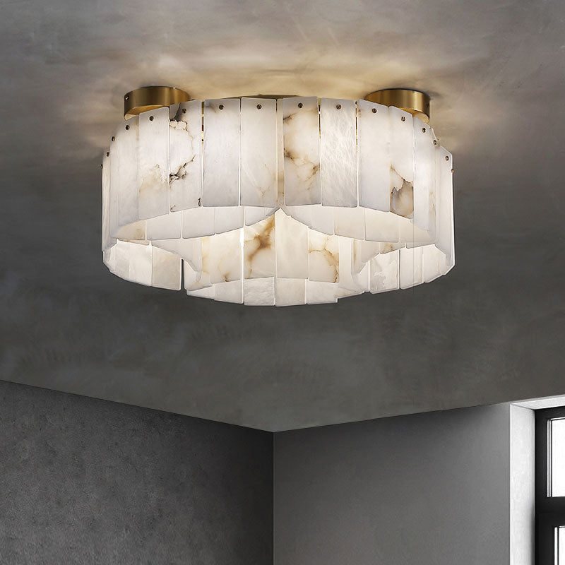 Contemporary Alabaster Flush Mount Ceiling Lamp Chandeliers Riviko 21.65" D x 8.86" H