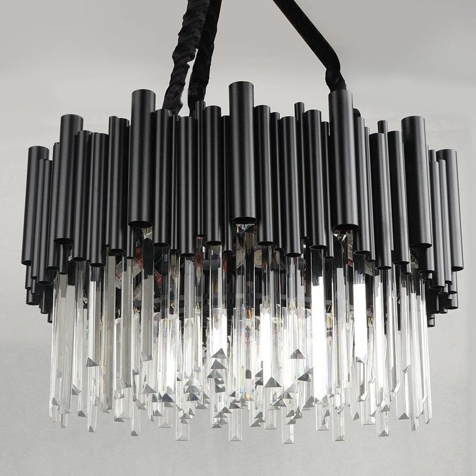 Riviko Midnight Radiance Round Crystal Chandelier - Background Shot