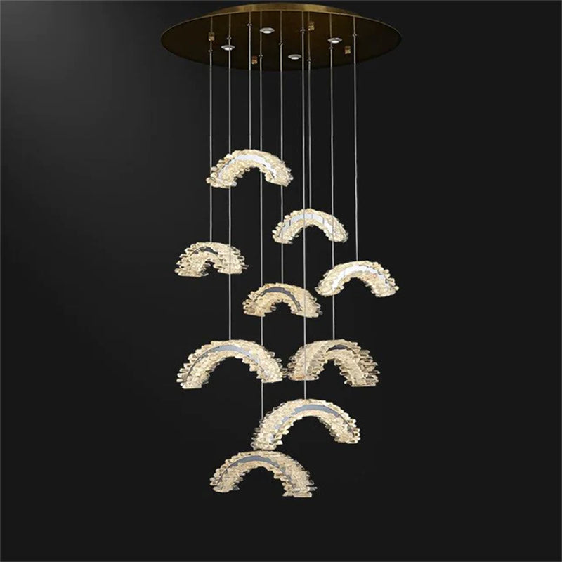 Riviko Radiant Cascade Rock Crystal Chandelier - Background Shot