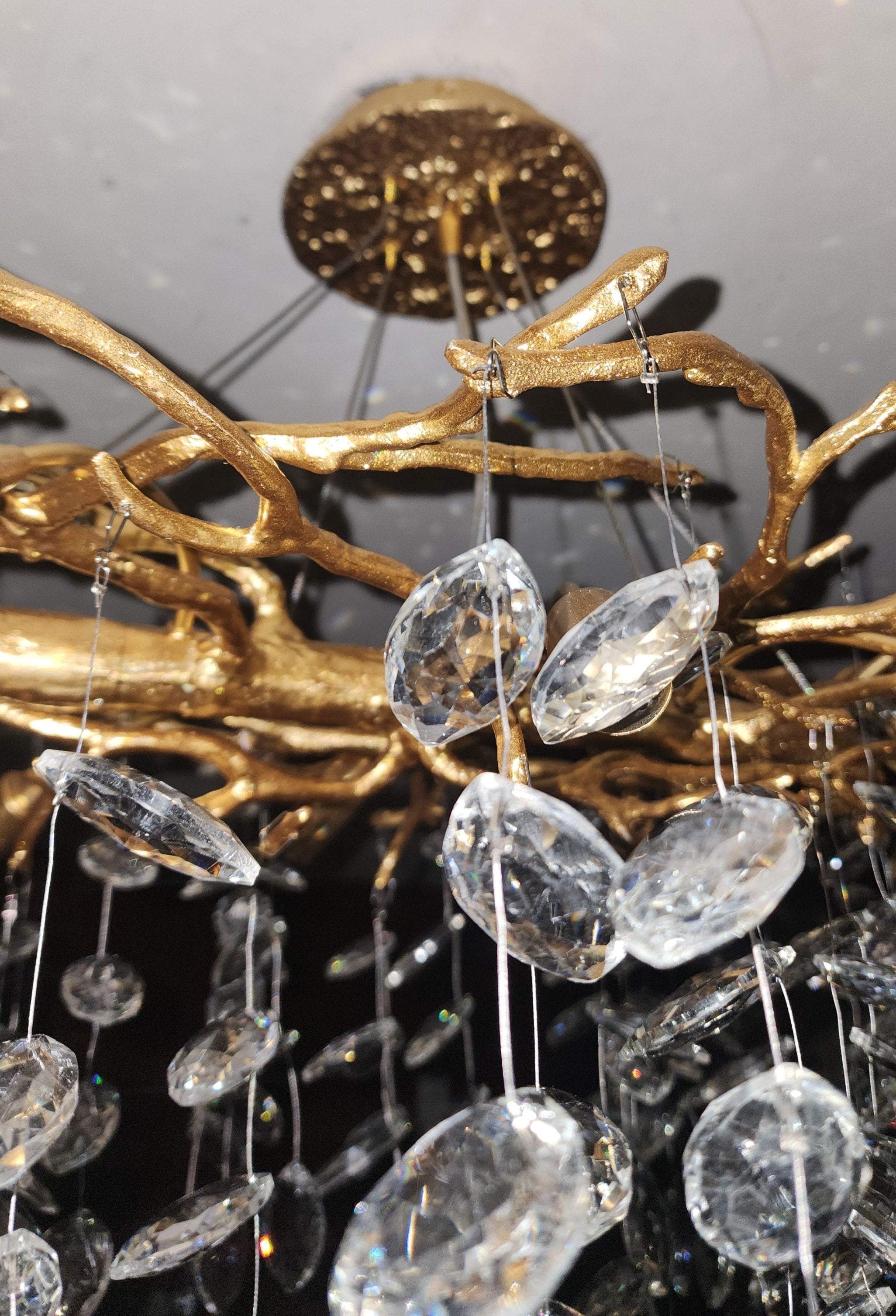 French Branch Elegant Crystal Leaves Chandelier - Riviko