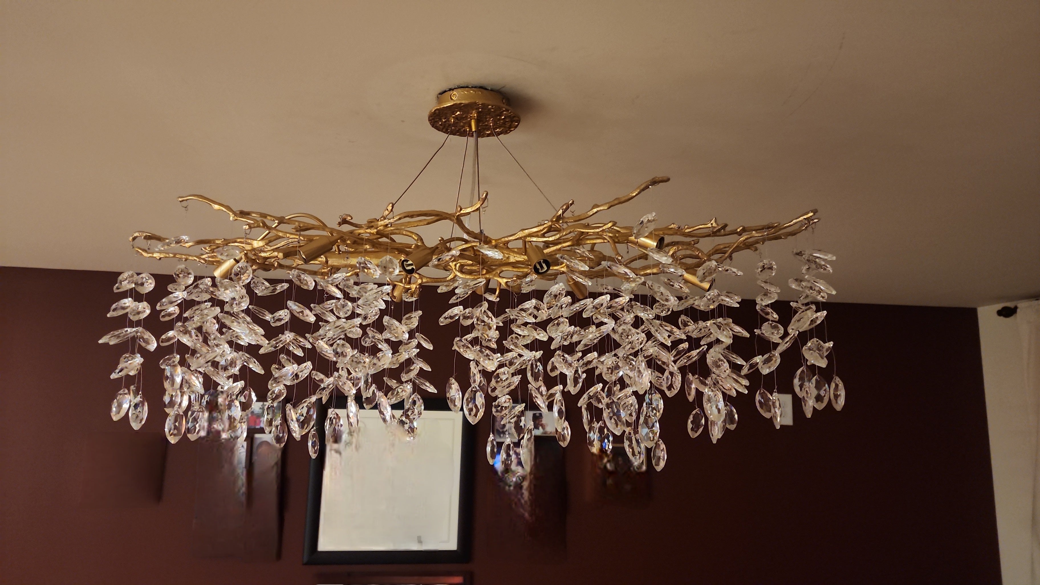 French Branch Elegant Crystal Leaves Chandelier - Riviko