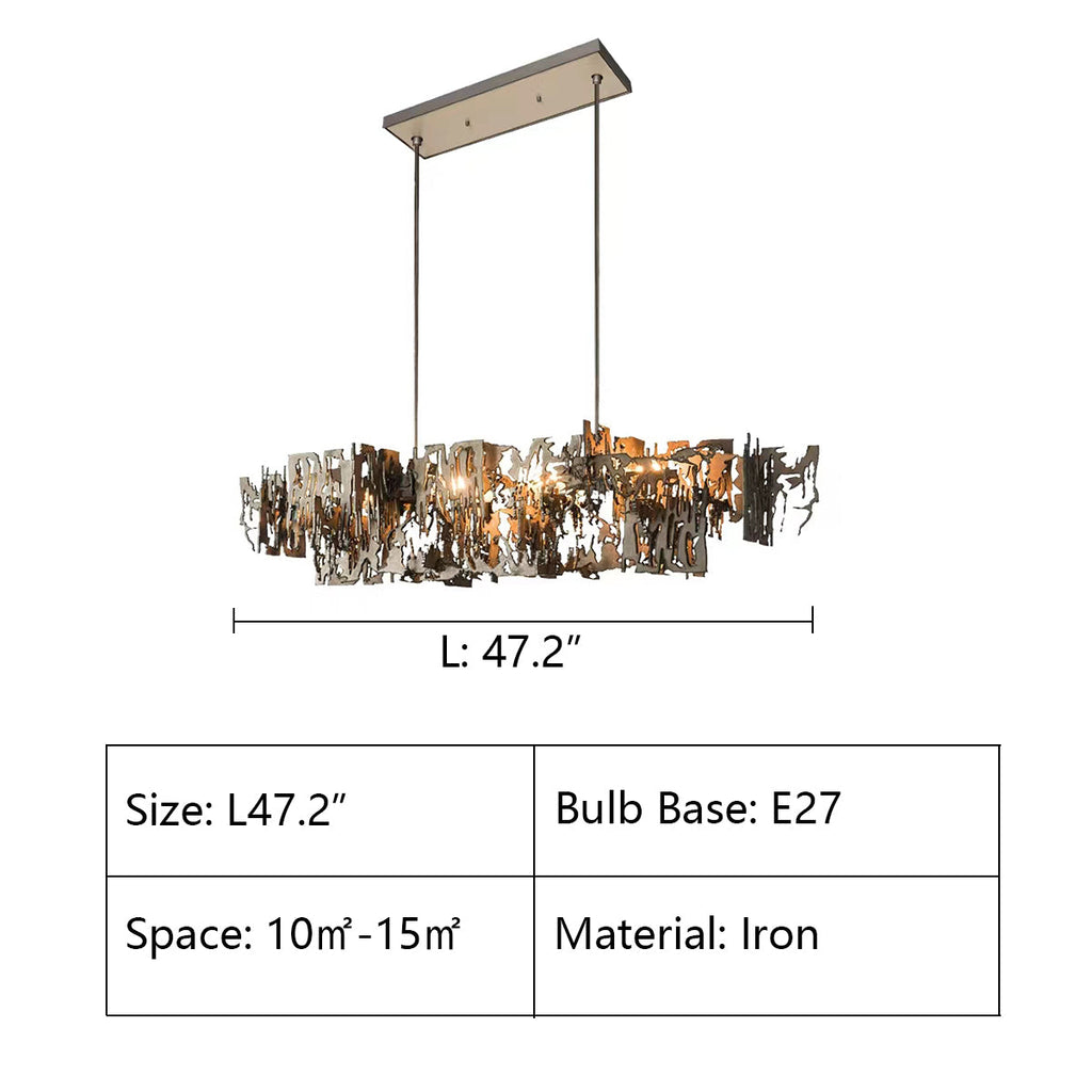 Oversize Post-modern Avant Art Irregular Metal Piece Chandelier for Living/Dining Room/Kitchen Island