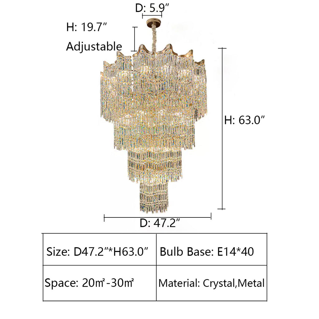 Riviko Grand Opulence Multi-tiered Crystal Chandelier - Background Shot