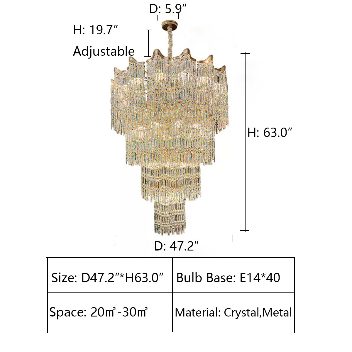 Riviko Grand Opulence Multi-tiered Crystal Chandelier - Background Shot