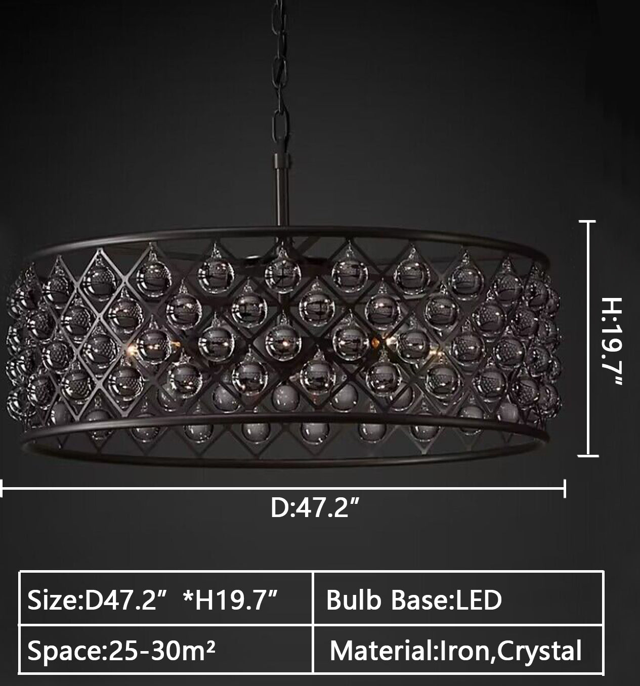 Post-modern Raindrop Crystal Chandelier Rectangle/Round Light Fixture for Living Room/Dining Table