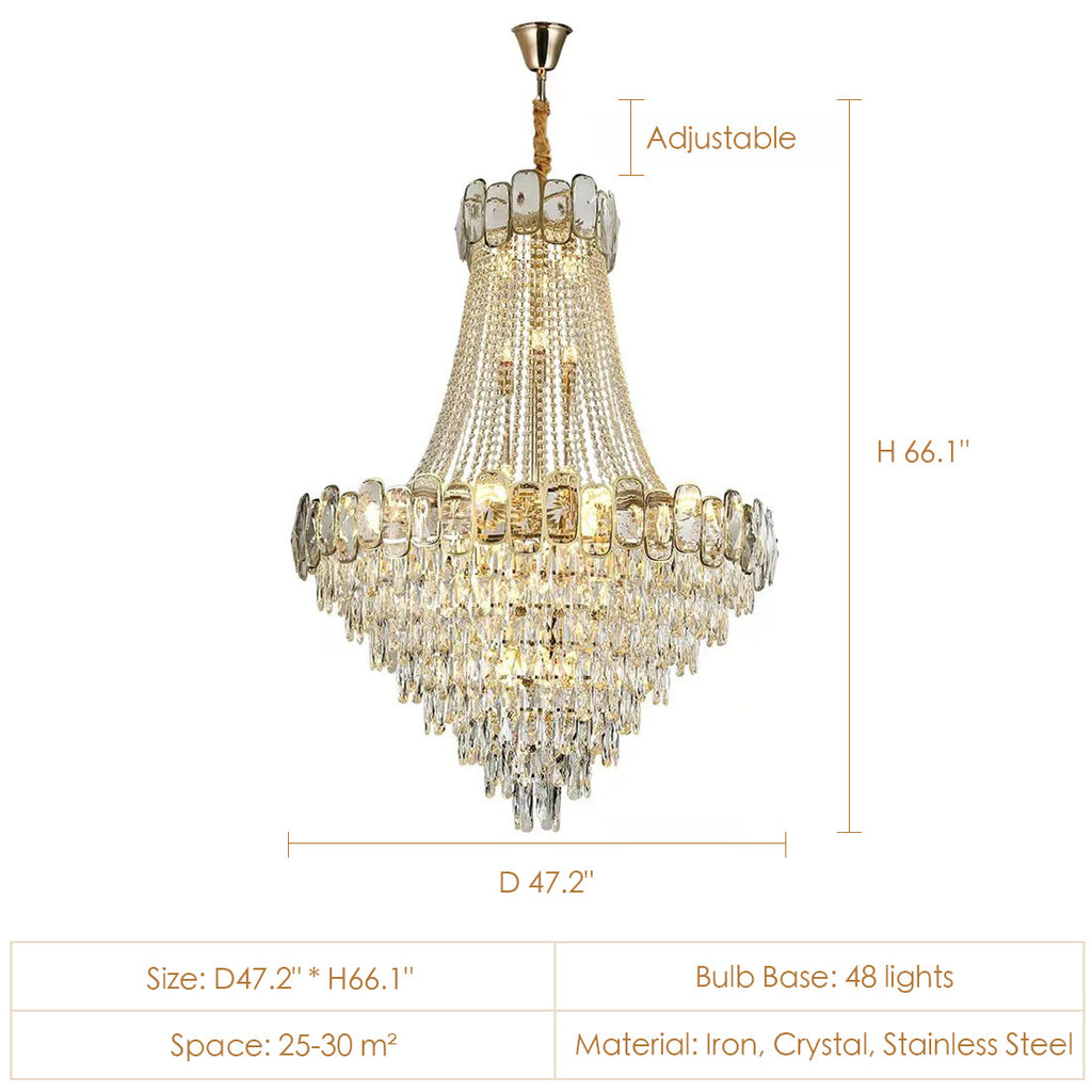 Riviko Grand Lumina K9 Crystal Round Chandelier - Background Shot