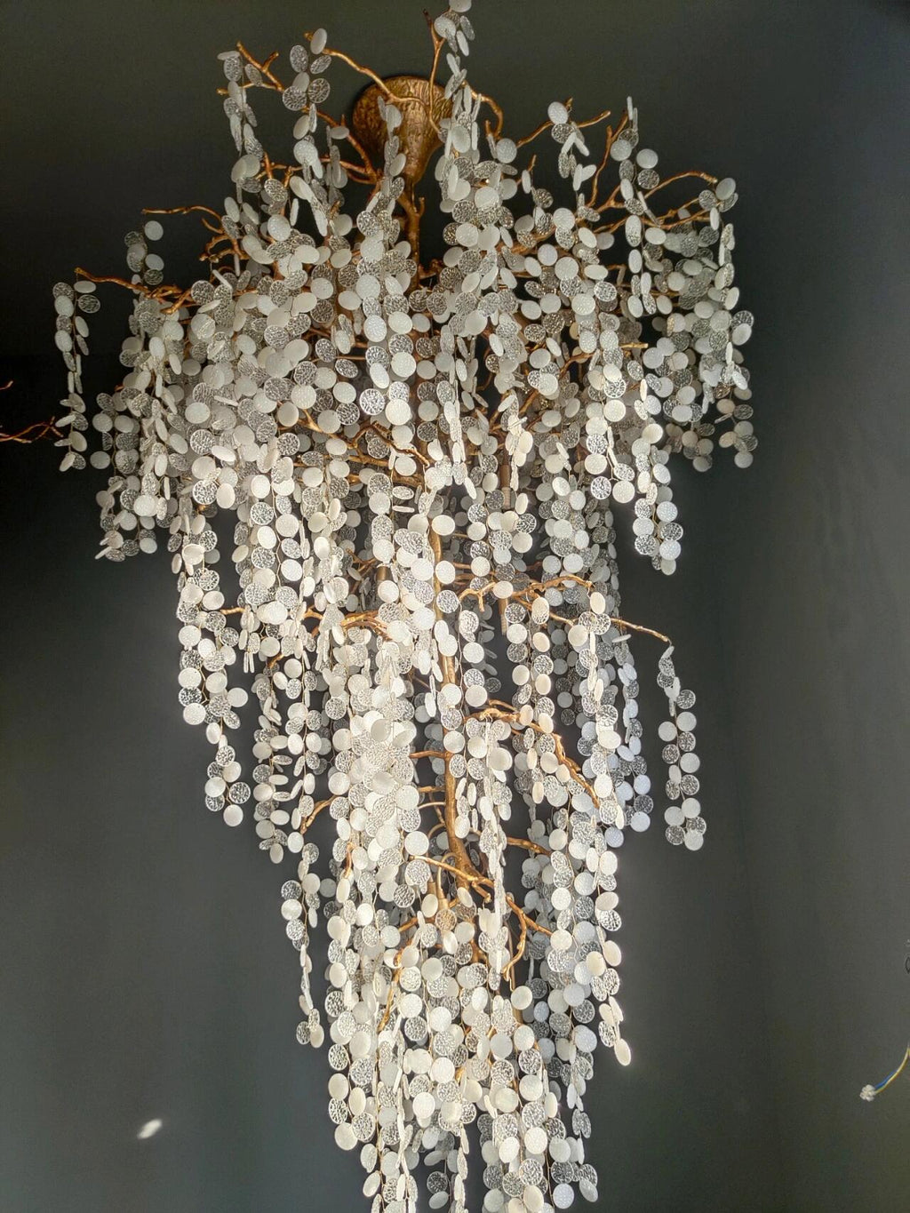 Riviko Botanical Bloom Brass Semi-Flush Mount Chandelier - Background Shot
