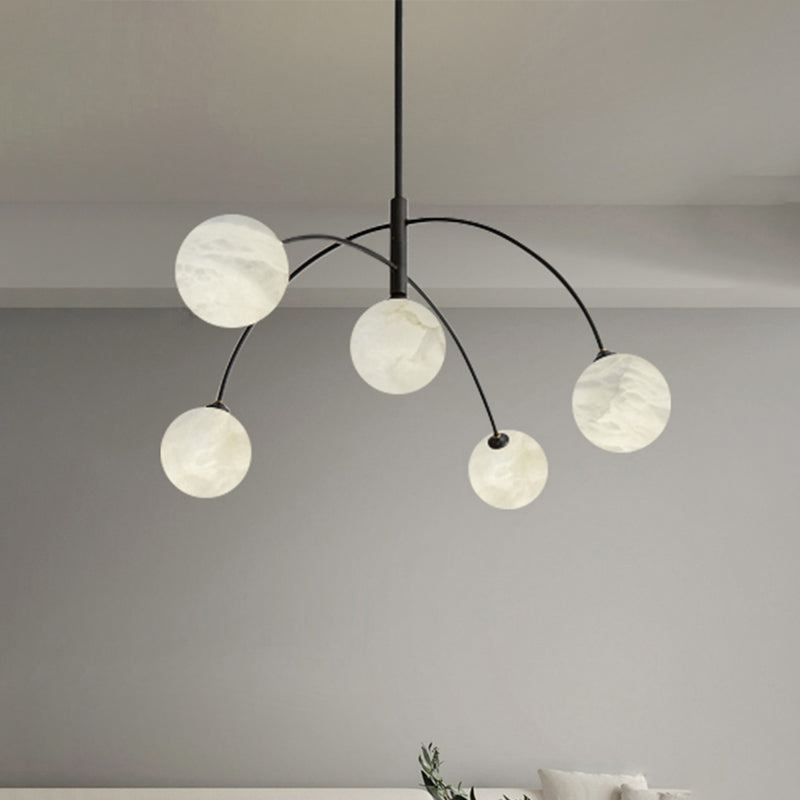 Nordic Postmodern Alabaster Arc Chandelier chandeliers for dining room,chandeliers for stairways,chandeliers for foyer,chandeliers for bedrooms,chandeliers for kitchen,chandeliers for living room Riviko