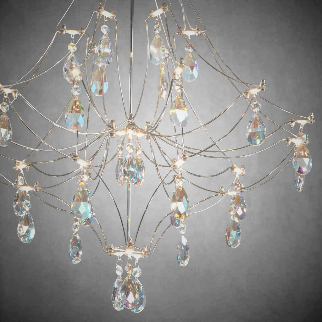 Crystal Chandelier Sliver Ceiling Light Fixture