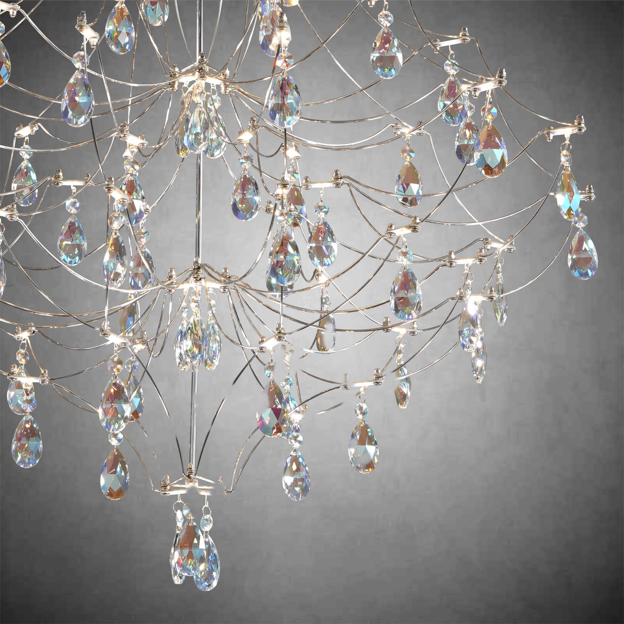 Crystal Chandelier Sliver Ceiling Light Fixture