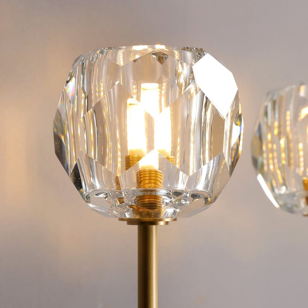 Bille De Crystal Smoke Glass Double Grand Wall Sconce