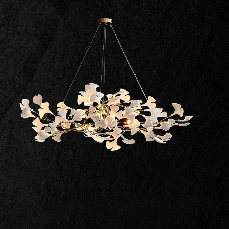 Riviko Ceramic Petal Modern Linear Branch Chandelier - Background Shot