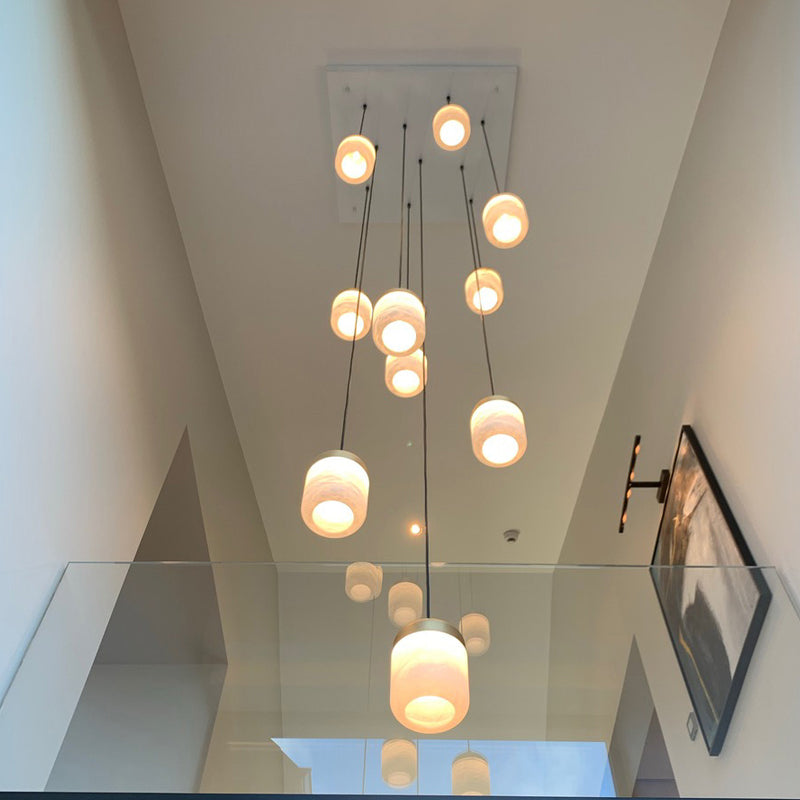 Serenity's Cascade - Modern Minimalist Alabaster Staircases Pendant Light Chandelier Riviko