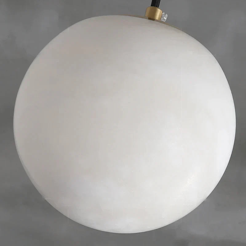 Kevin Hansa Alabaster Ball Pendant Light, Island Mini Pendant Light Riviko
