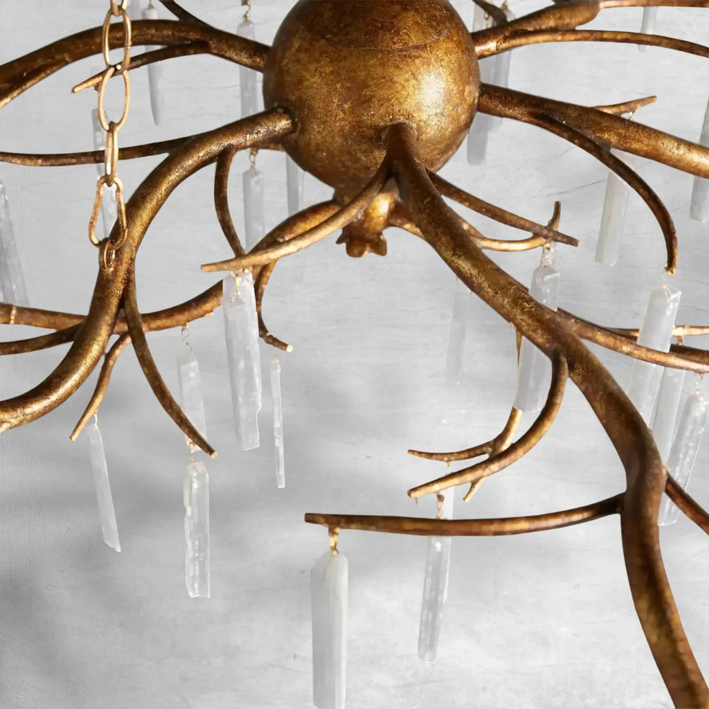 Riviko Selenite Radiance 9-Light Chandelier - Background Shot