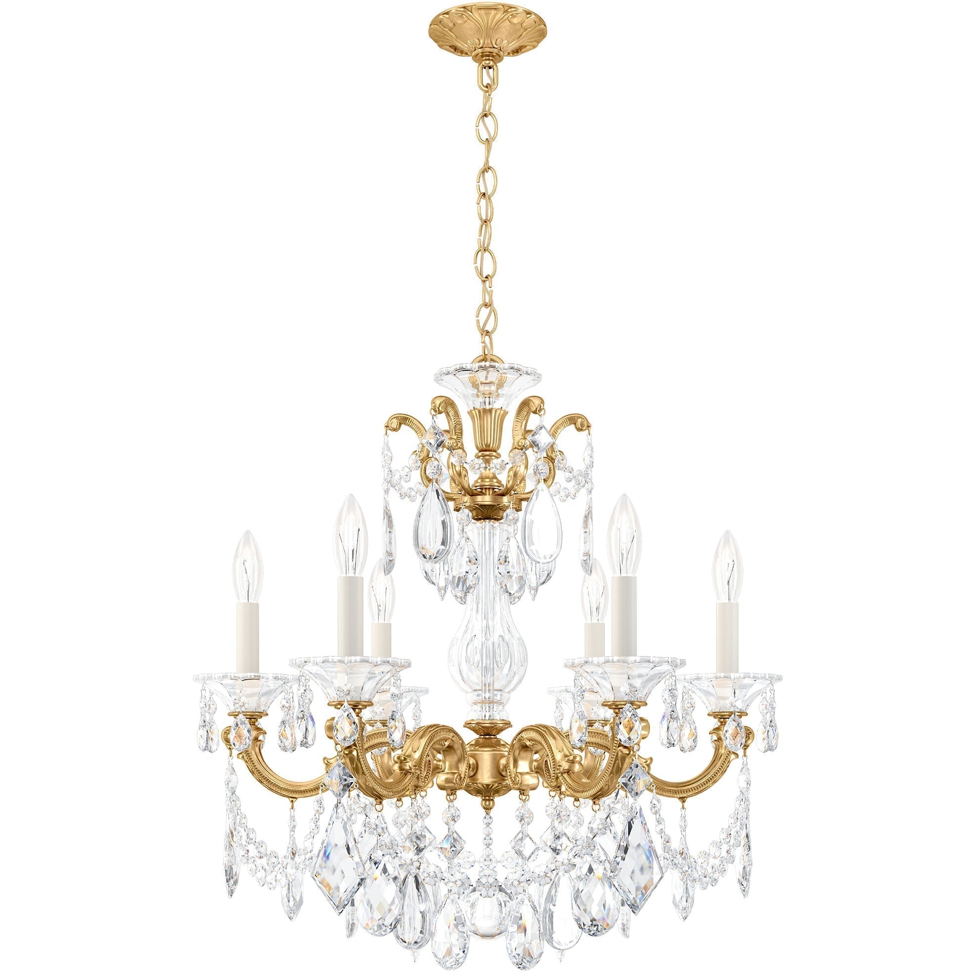 Riviko Heirloom Gold Rococo Grand Chandelier 23" - Background Shot