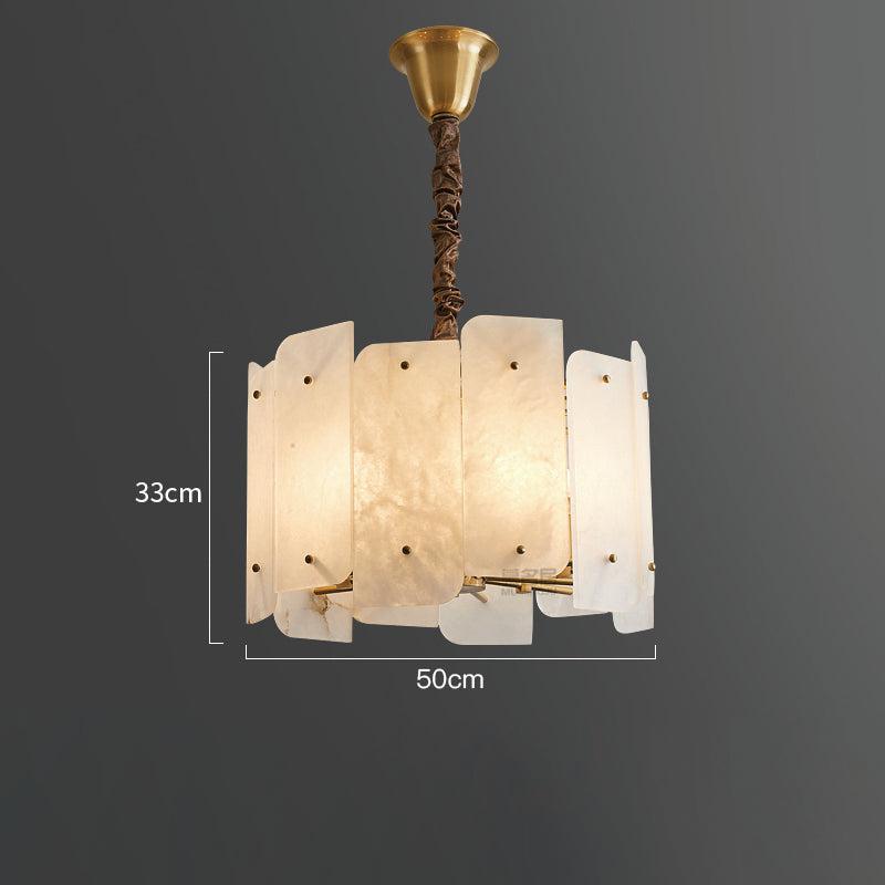 Alabaster Lorry Round Chandelier 20" 31" - Riviko