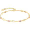 Women’s 925 Sterling Silver Gold-Plated Zircon Bracelet