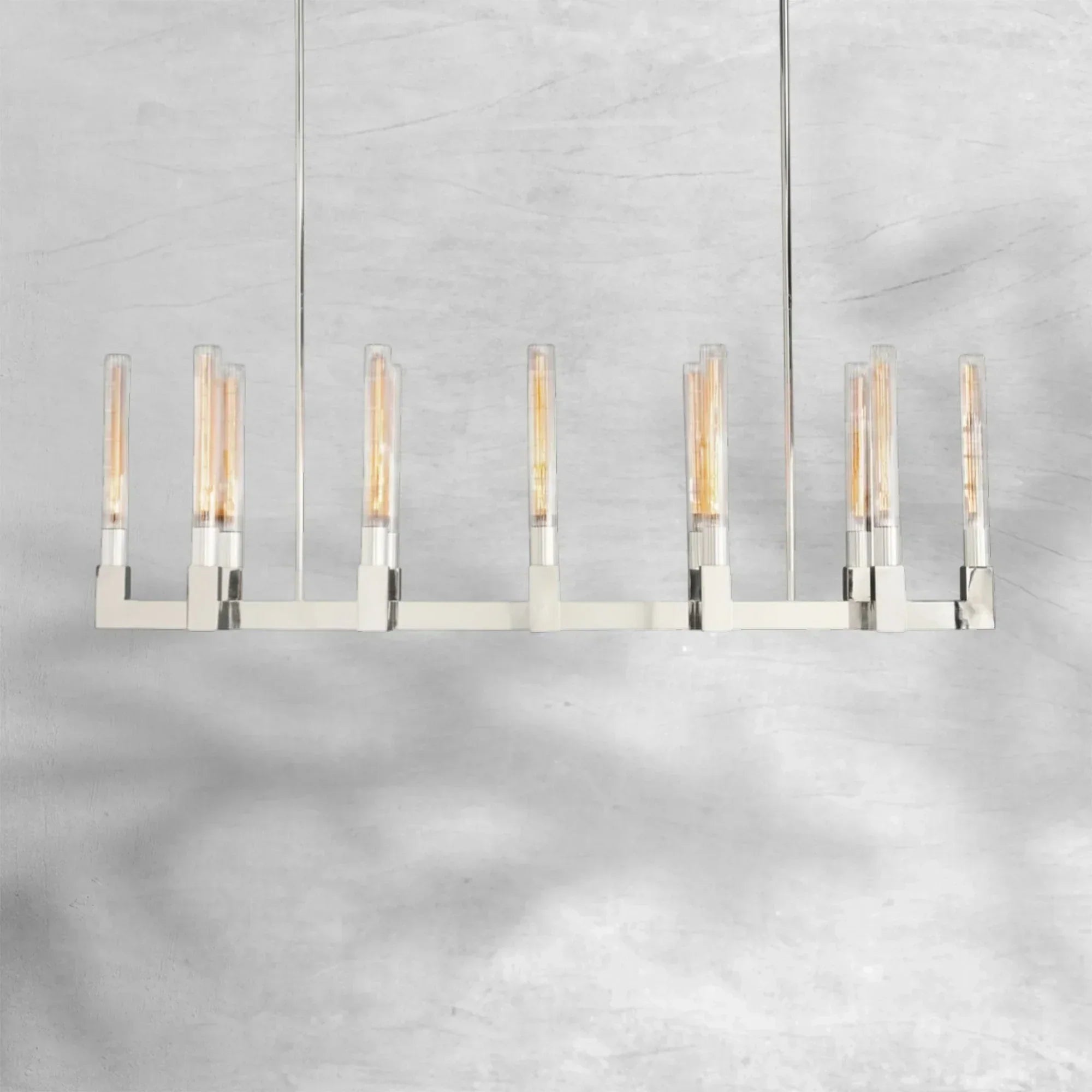 Cannel Glass Linear Chandelier 55"