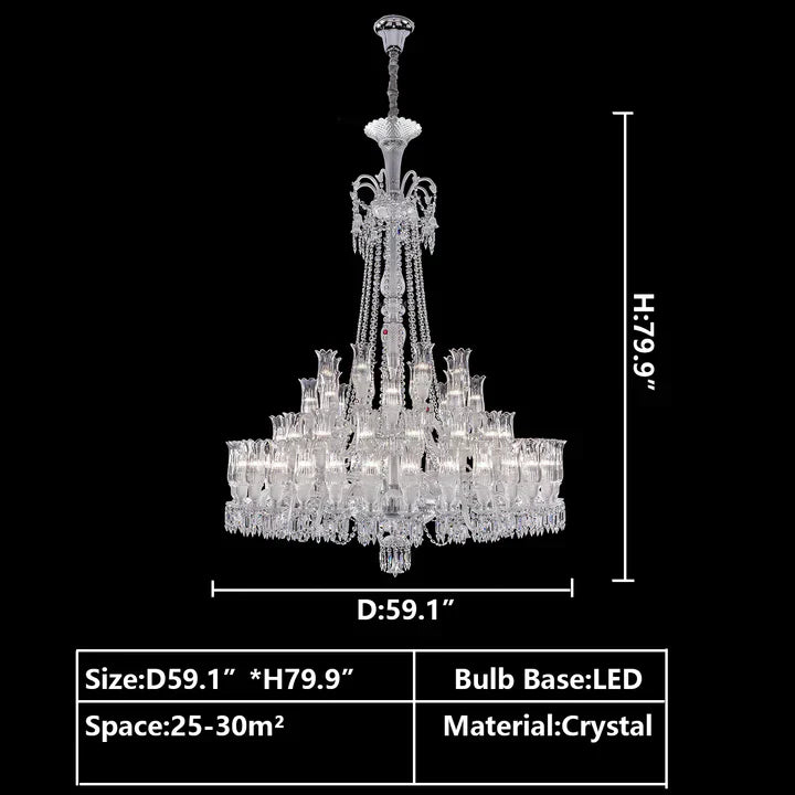 Riviko Opulent Lily Bloom Crystal Chandelier - Background Shot