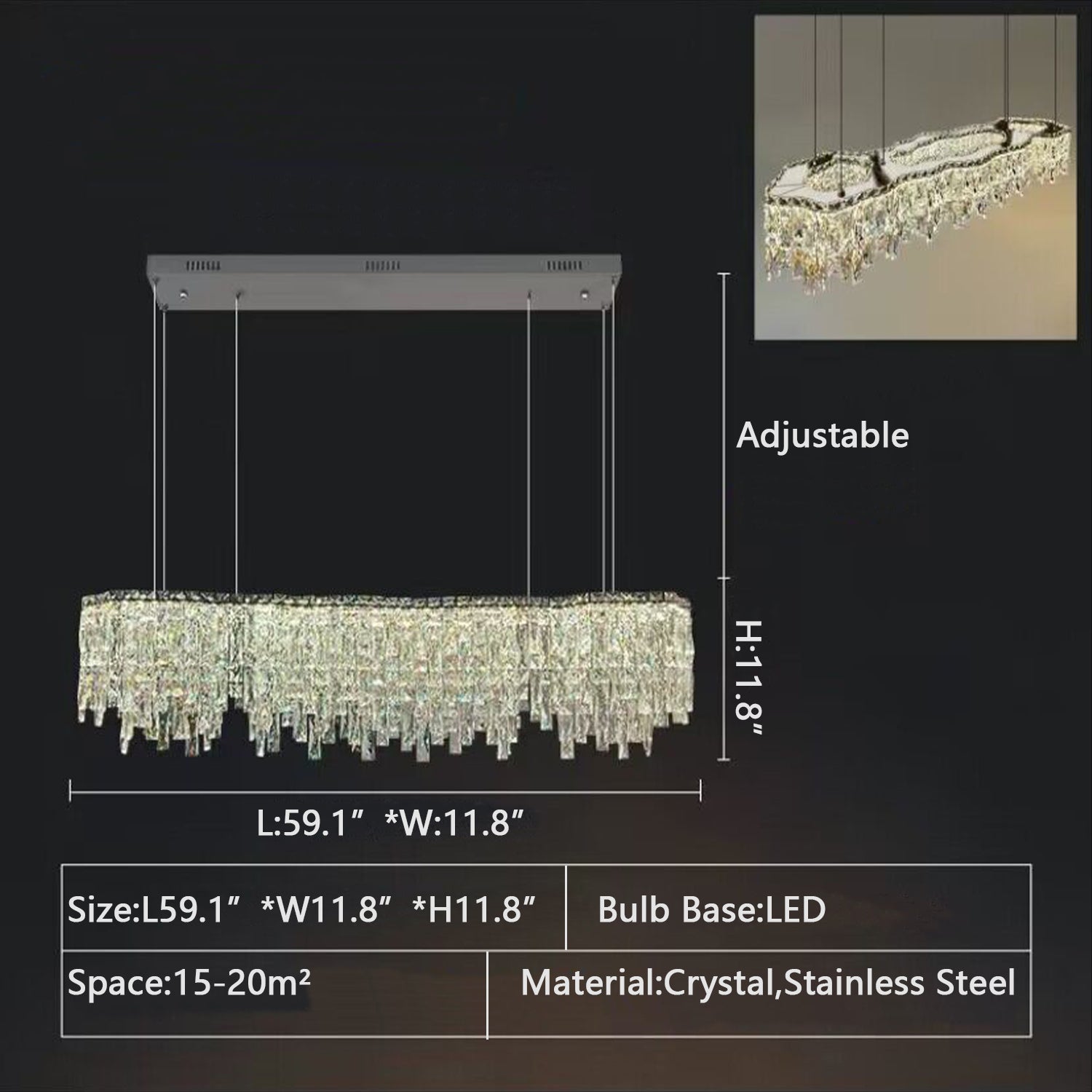 Irregular Round/Oval Crystal Chandelier Modern Luxury