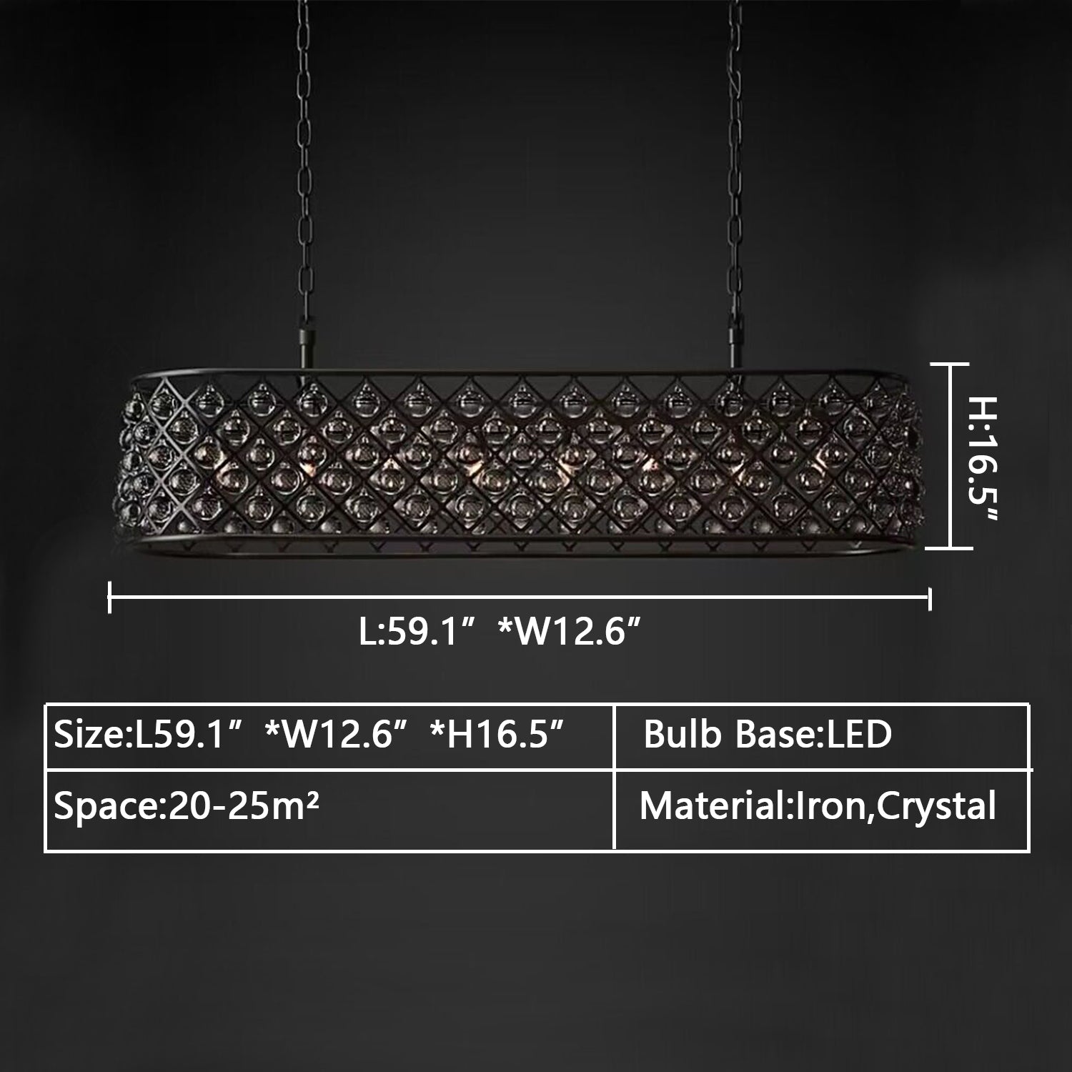 Post-modern Raindrop Crystal Chandelier Rectangle/Round Light Fixture for Living Room/Dining Table