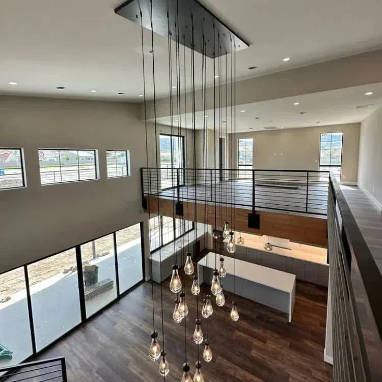 Soltaire Raindrop Glass Linear Chandelier 72"