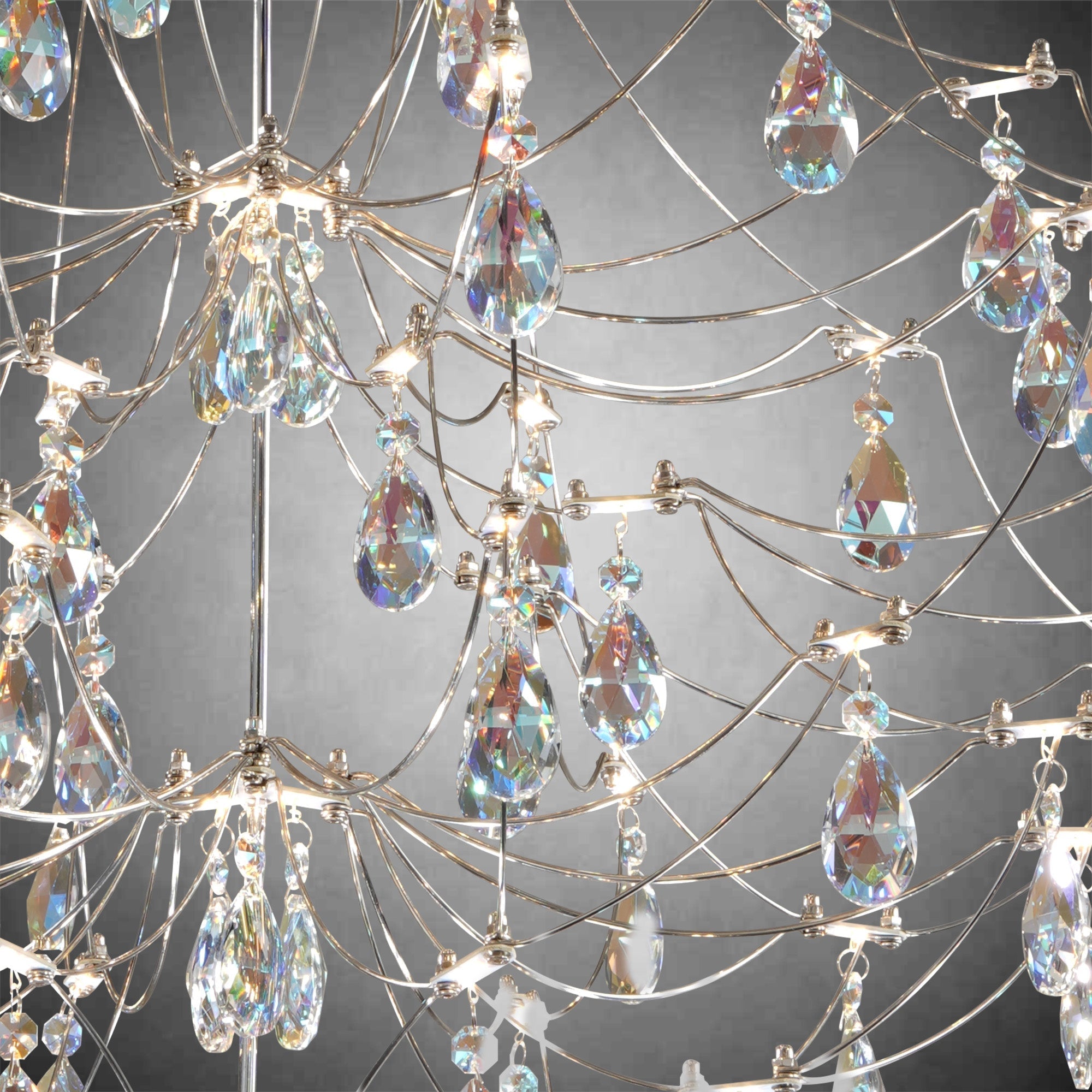 Crystal Chandelier Sliver Ceiling Light Fixture