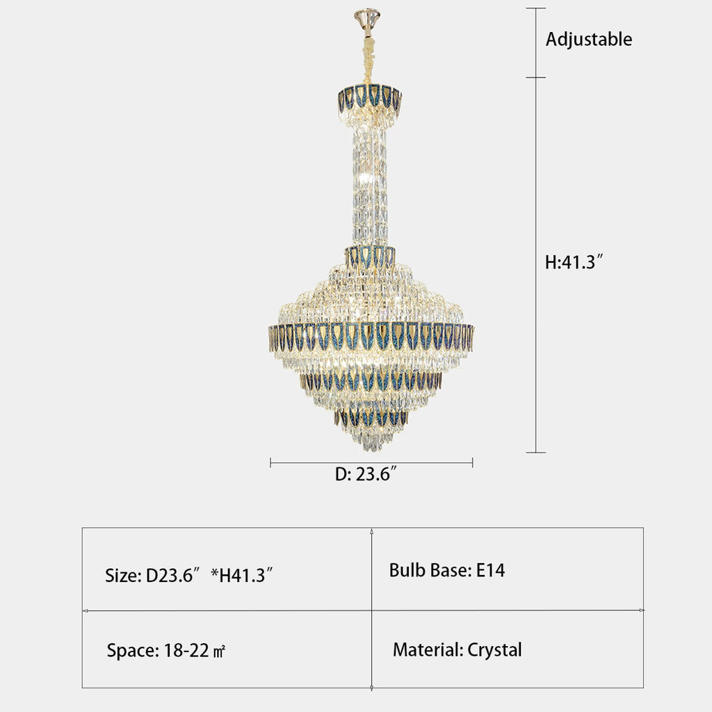 Riviko Grand Empire Tiered Crystal Chandelier - Background Shot