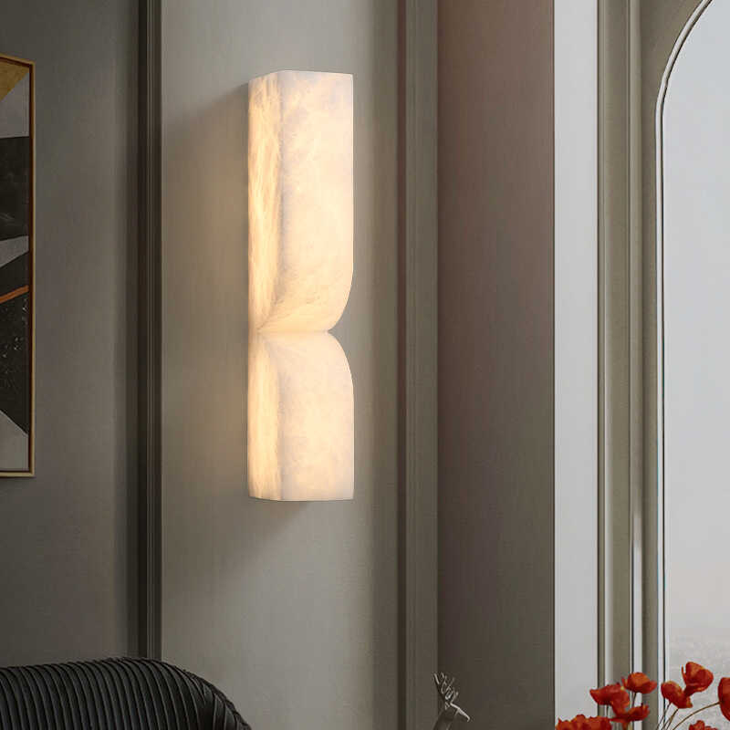 Modern Luxe Brass Natural Alabaster Wall Sconce for Entryway chandeliers for dining room,chandeliers for stairways,chandeliers for foyer,chandeliers for bedrooms,chandeliers for kitchen,chandeliers for living room Riviko