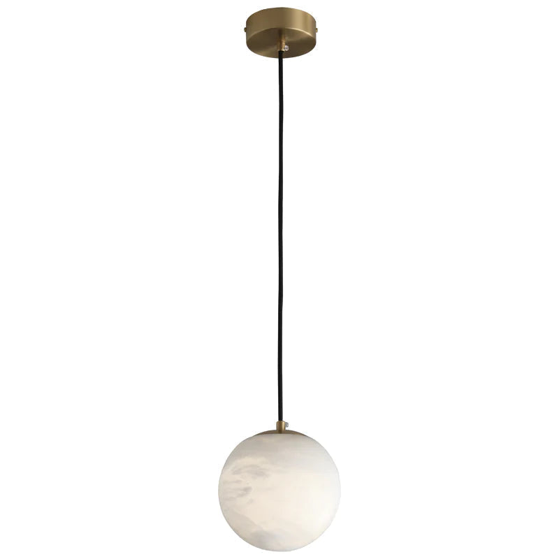 Kevin Hansa Alabaster Ball Pendant Light, Island Mini Pendant Light Riviko