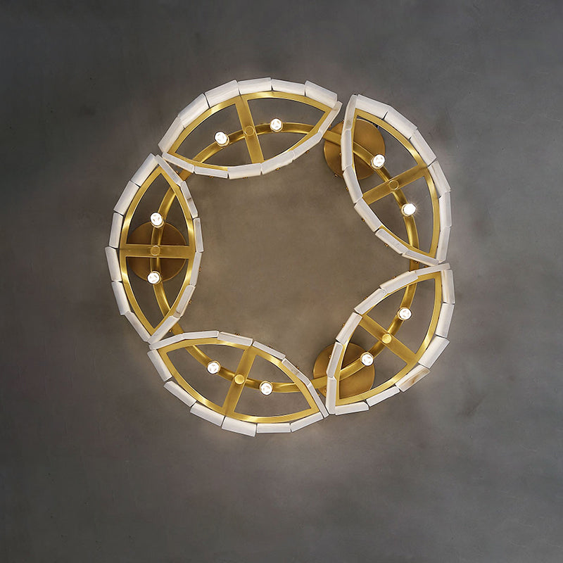 Contemporary Alabaster Flush Mount Ceiling Lamp Chandeliers Riviko