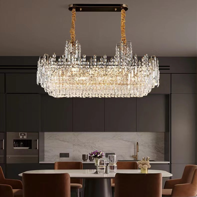 Riviko Grand Lumina Round Crystal Chandelier - Background Shot