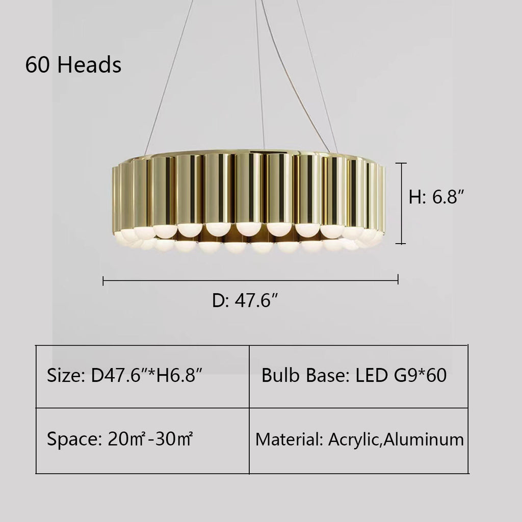 Designer Model Oversized Multi-head Round Chandelier for Living/Dining Room/Bedroom