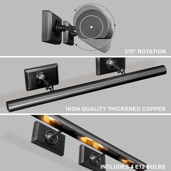 Riviko Gallery Refined Brass Picture Light - Background Shot