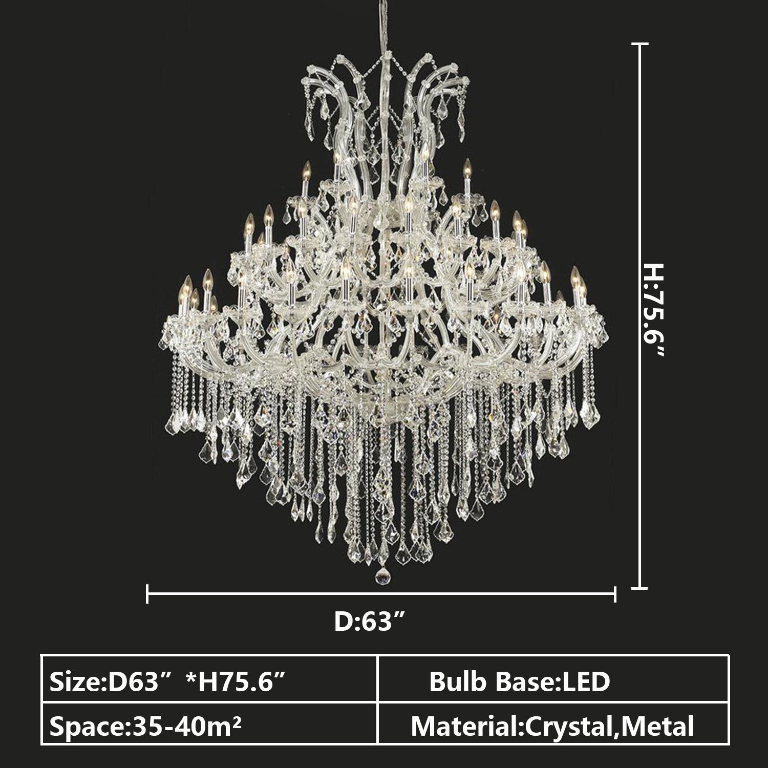Riviko Grand Lumière Chrome Crystal Candle Chandelier - Background Shot