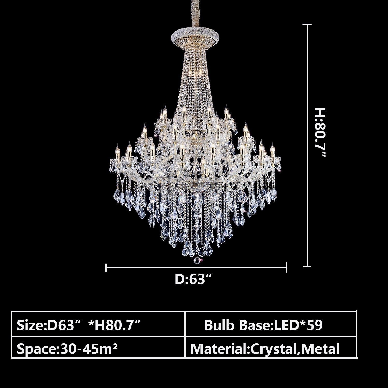 Riviko Opulent Grandeur K9 Crystal Candle Chandelier - Background Shot