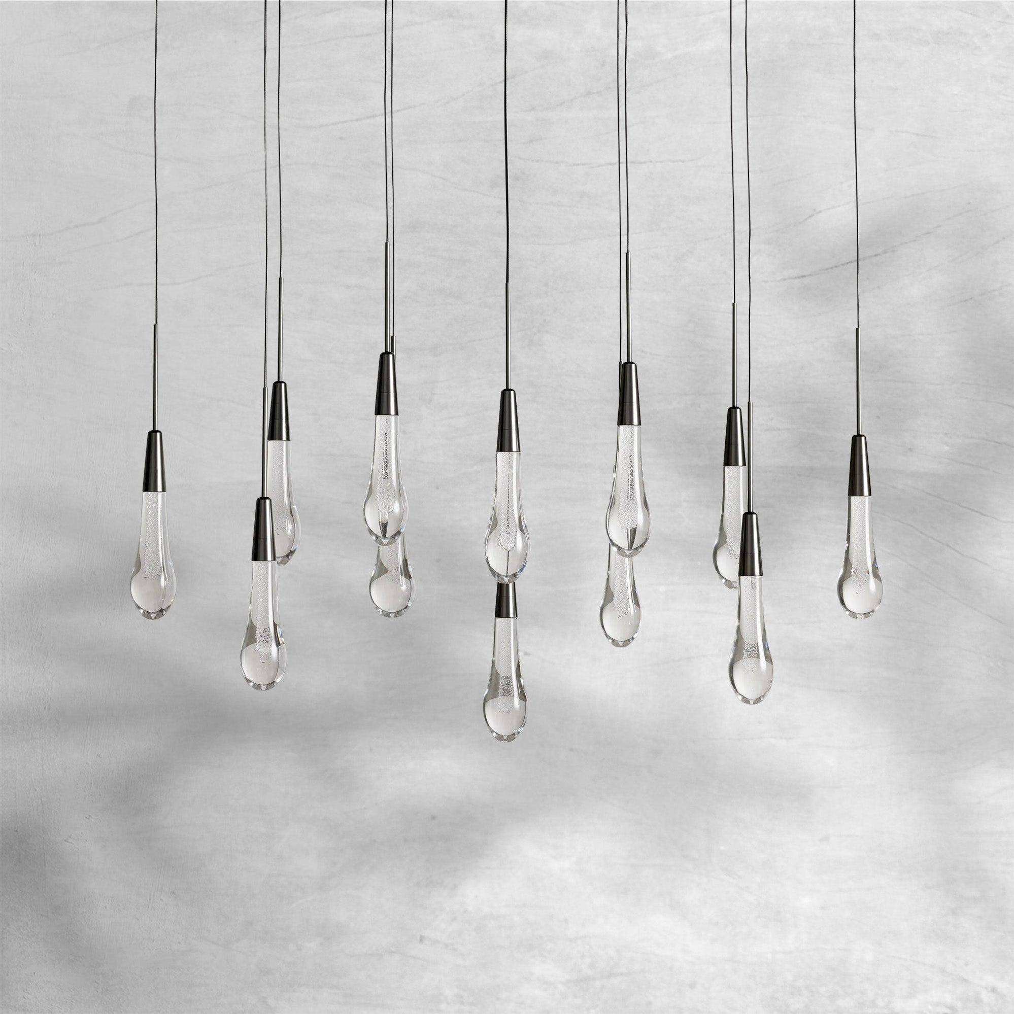 Raindrop Soltaire Linear Chandelier