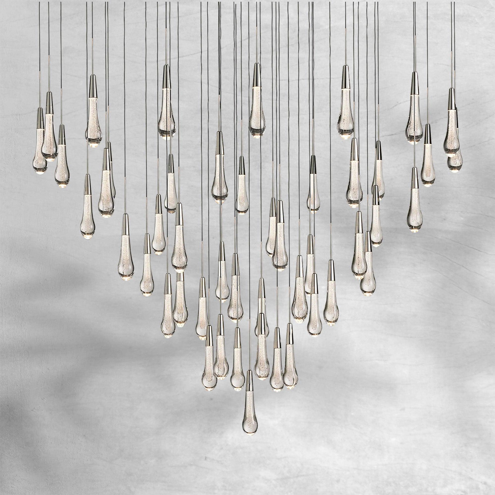 Soltaire Raindrop Round Chandelier 58"W