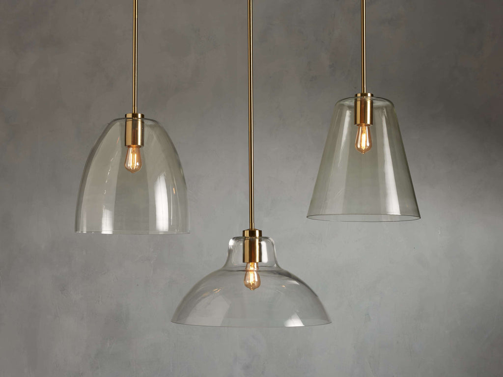 Riviko Veridian Dome Brass Pendant - Background Shot