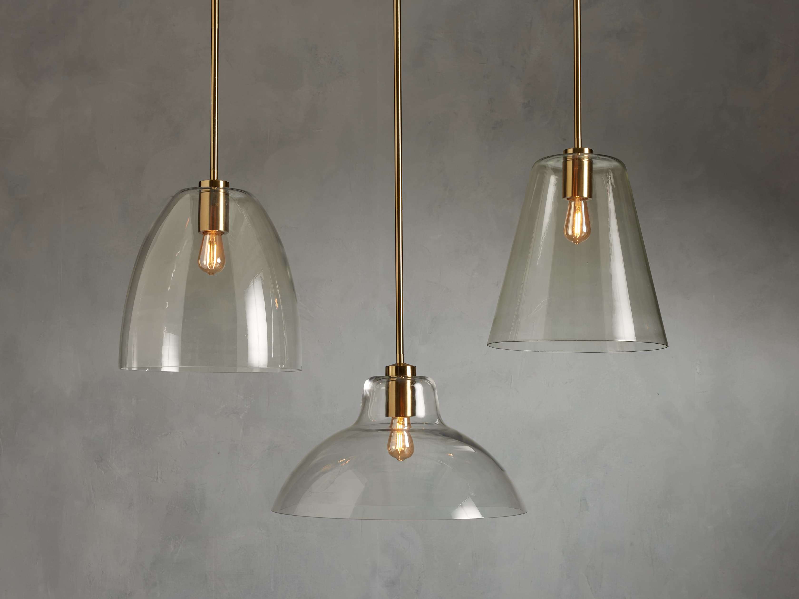 Riviko Veridian Dome Brass Pendant - Background Shot
