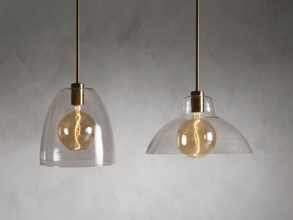 Riviko Veridian Dome Brass Pendant - Background Shot