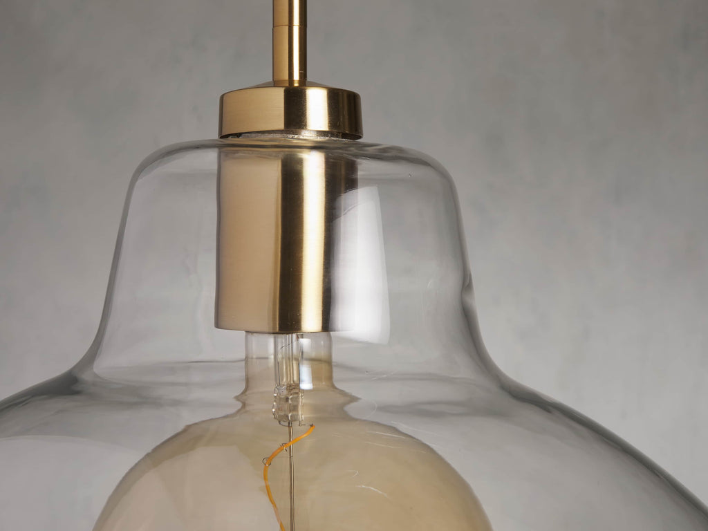 Riviko Veridian Dome Brass Pendant - Background Shot
