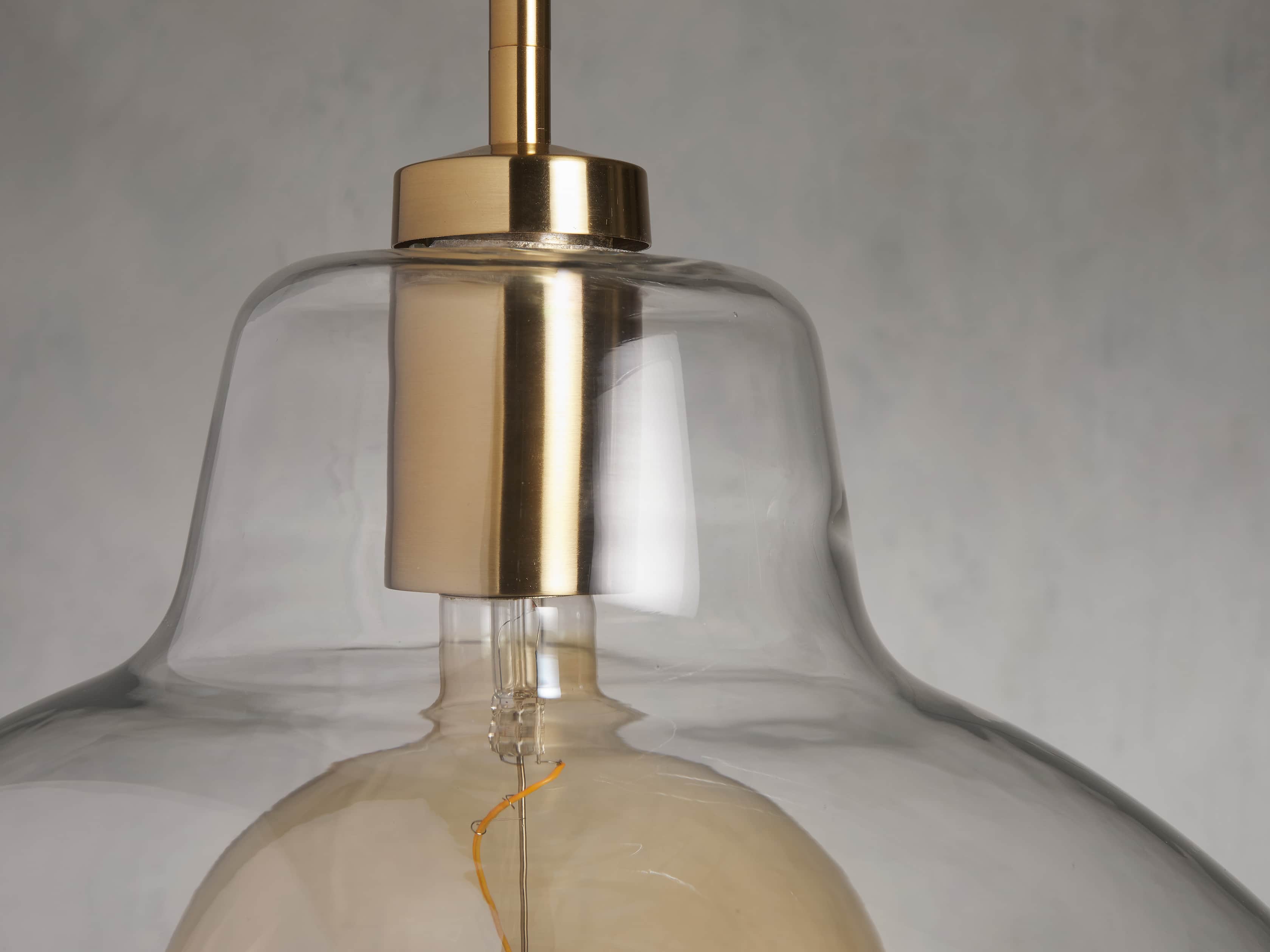 Riviko Veridian Dome Brass Pendant - Background Shot