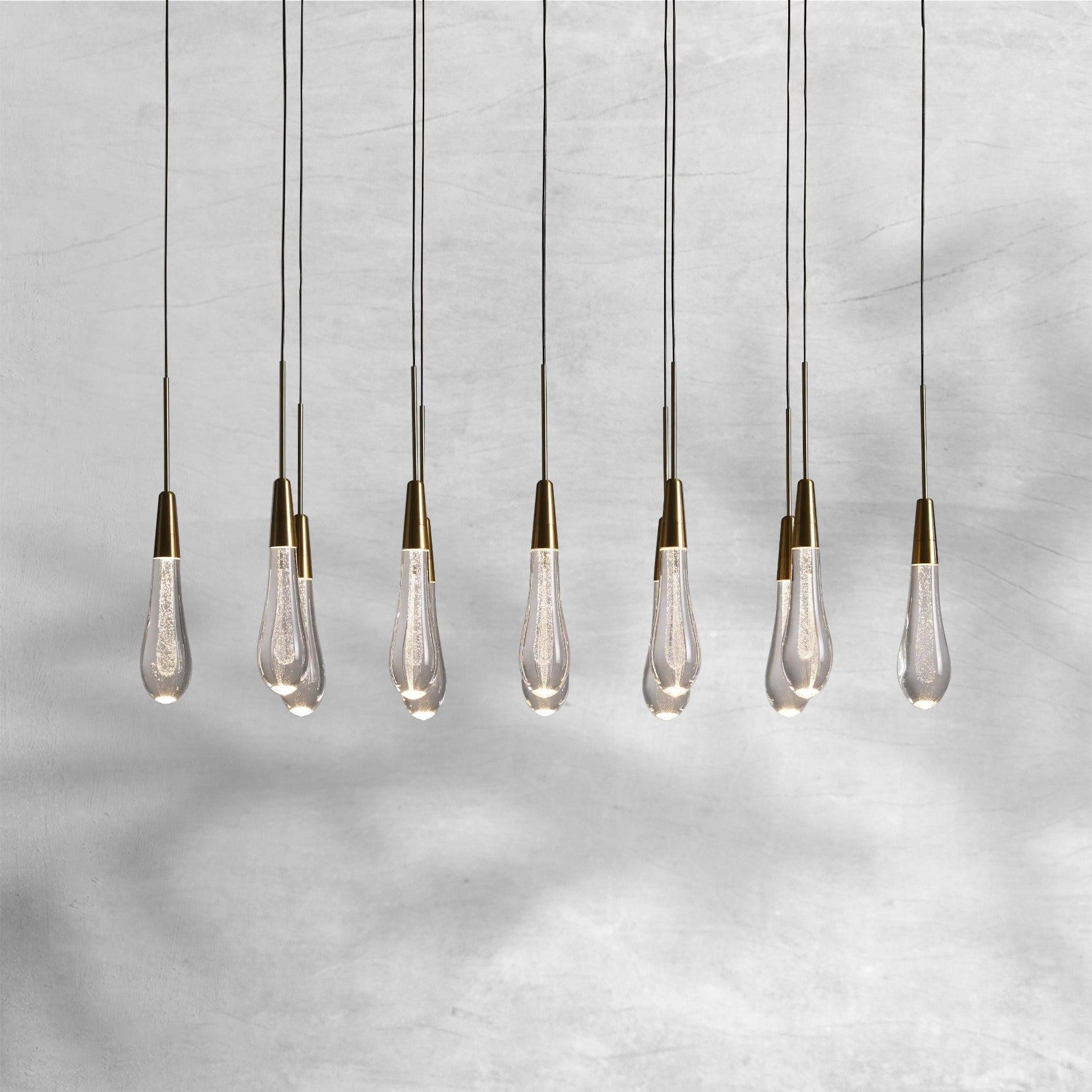 Raindrop Soltaire Linear Chandelier