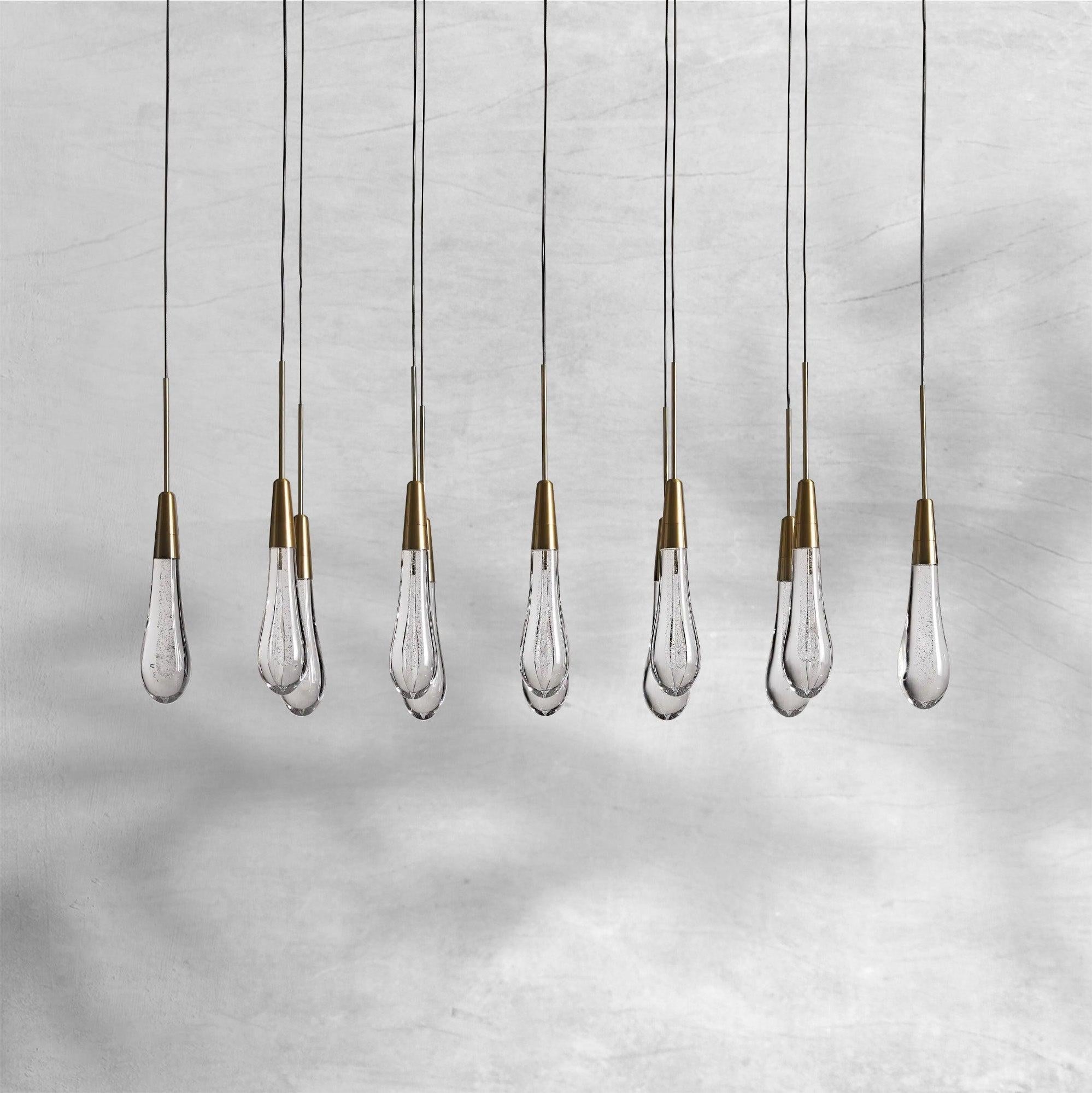Raindrop Soltaire Linear Chandelier