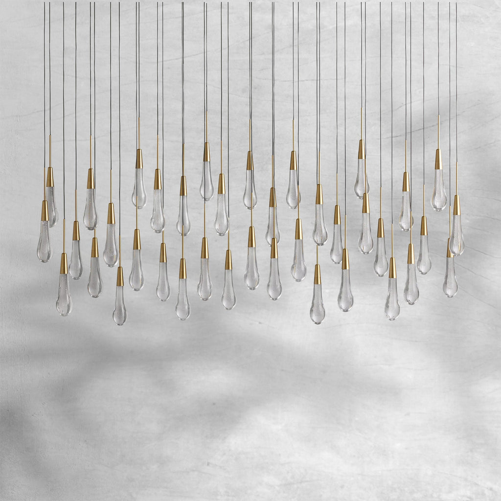 Raindrop Soltaire Linear Chandelier