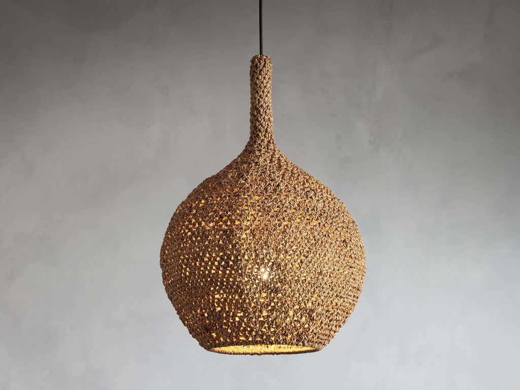 Riviko Verdant Weave Natural Rope Pendant - elegant American entryway with 10-foot ceiling