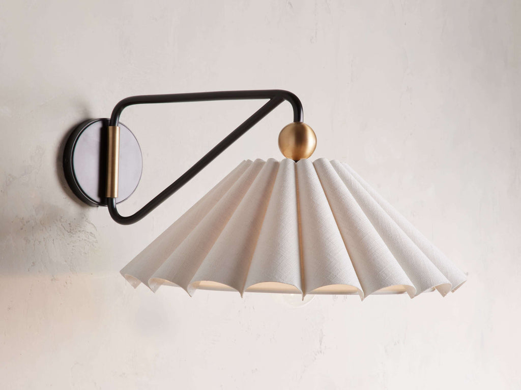 Riviko Linen Pleat Swivel Wall Sconce - Background Shot